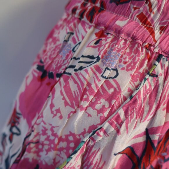 Womens Chufy Pink White Floral Elasticized My Aussie Days Drawstring Shorts XS - Picture 3 of 7